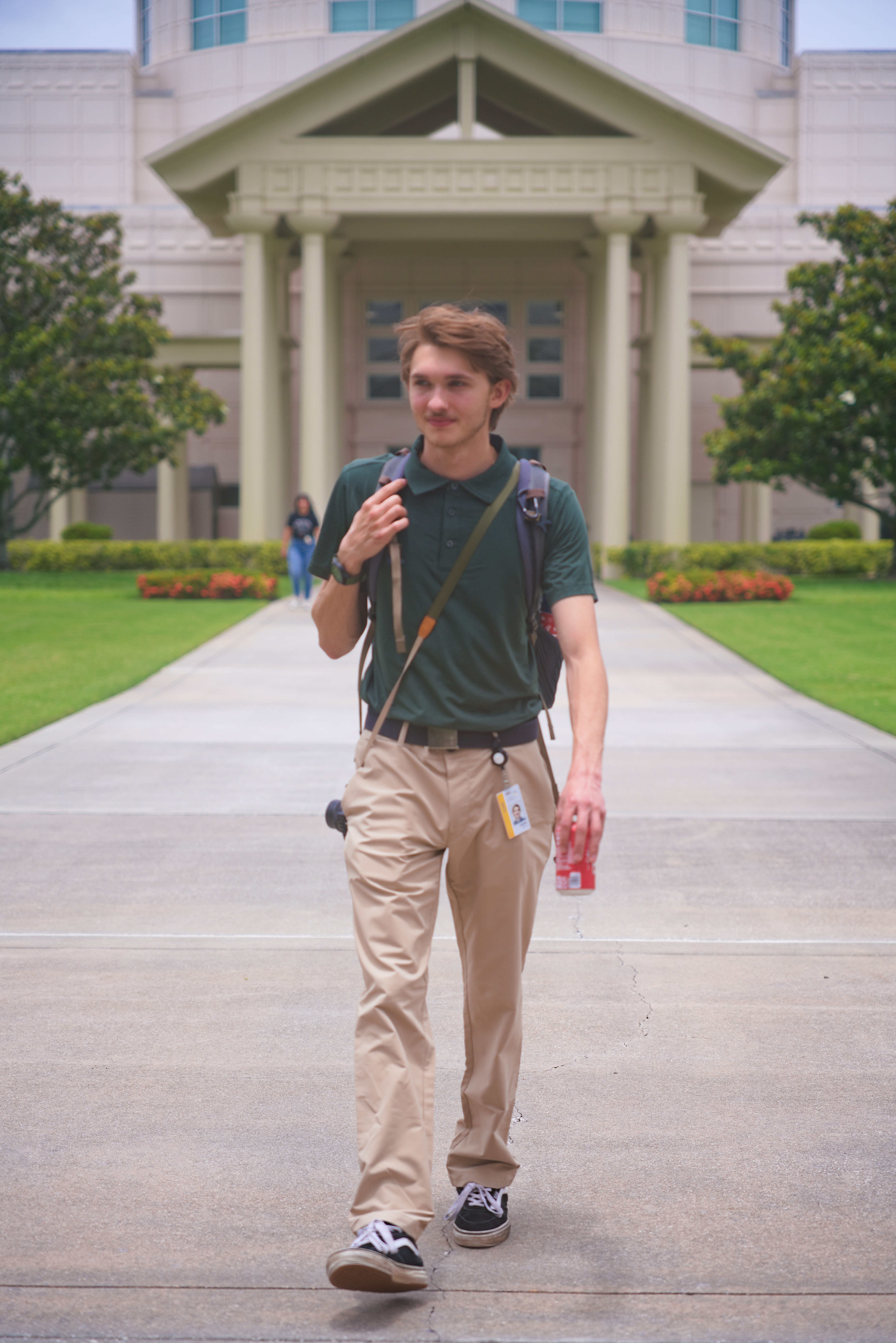 Jaden T. Smith walking on campus
